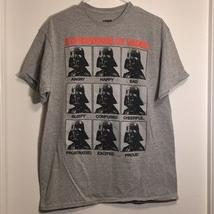 Star Wars Expressions of Vader gray t shirt large